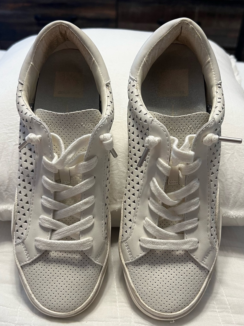 Dolce Vita Zina - White Perforated Leather Sneakers | Women’s Size 8